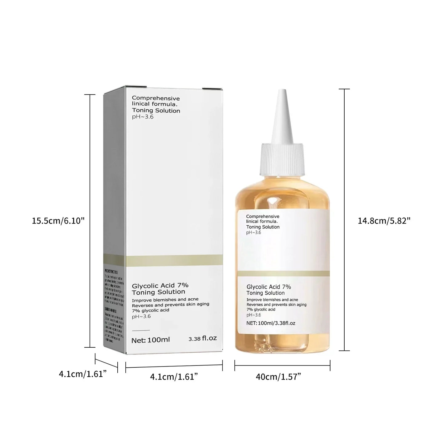 Glycolic Acid 7% Exfoliating Toner Acne Removal, Skin Moisturizing & Rejuvenating Face Lotion