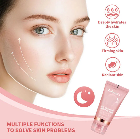 Korean Deep Collagen Overnight Wrapping Peel Off Facial Mask Pack