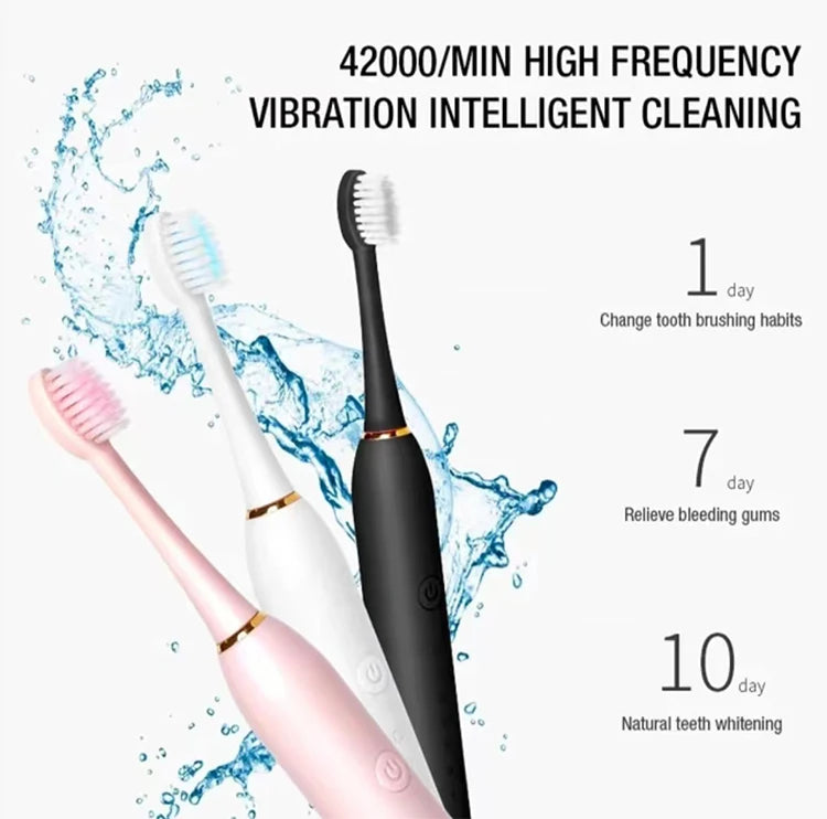 Electric Ultrasonic Toothbrush, Waterproof Tooth Cleaner for Adults & Couples