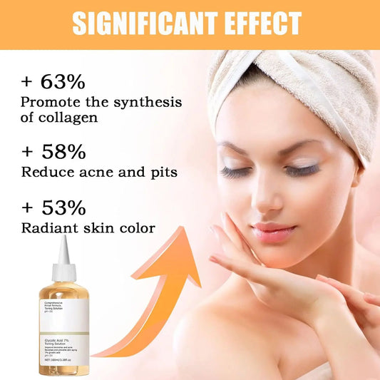 Glycolic Acid 7% Exfoliating Toner Acne Removal, Skin Moisturizing & Rejuvenating Face Lotion