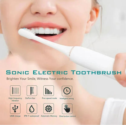 Electric Ultrasonic Toothbrush, Waterproof Tooth Cleaner for Adults & Couples