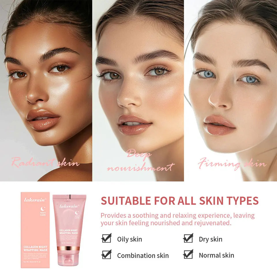 Korean Deep Collagen Overnight Wrapping Peel Off Facial Mask Pack