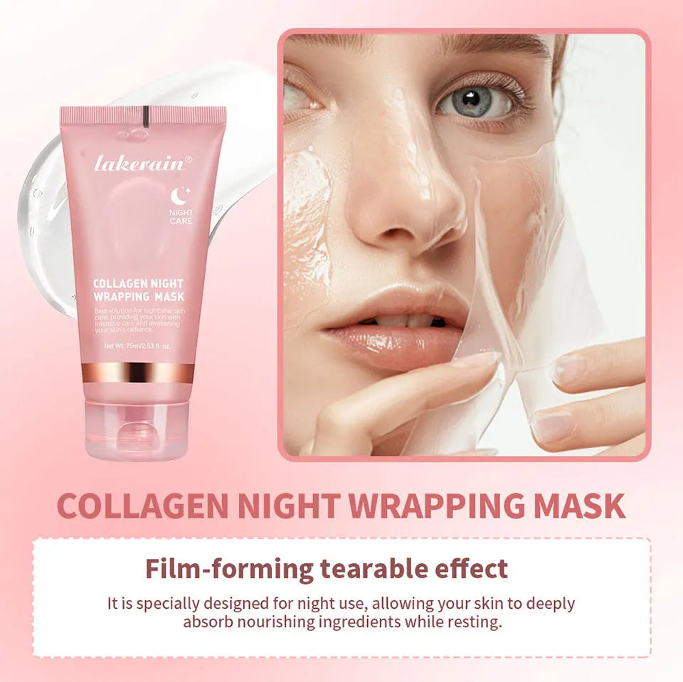Korean Deep Collagen Overnight Wrapping Peel Off Facial Mask Pack