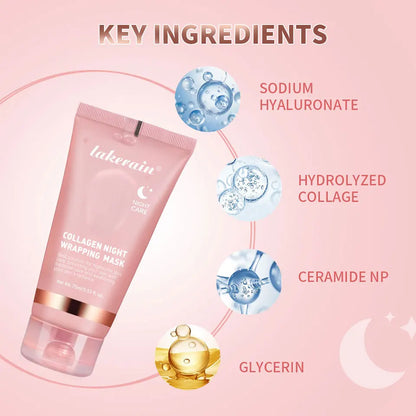 Korean Deep Collagen Overnight Wrapping Peel Off Facial Mask Pack
