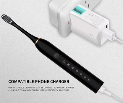 Electric Ultrasonic Toothbrush, Waterproof Tooth Cleaner for Adults & Couples